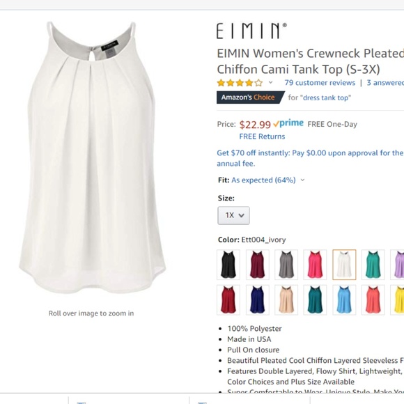white chiffon tank top